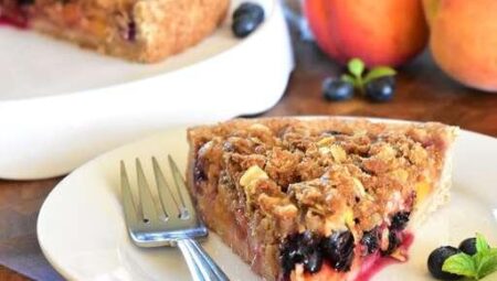 Peach-Blueberry Streusel Tart