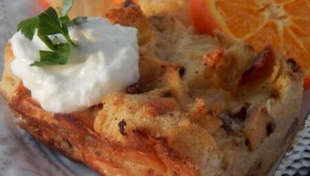 Bison Sausage, Apple and Sage Strata